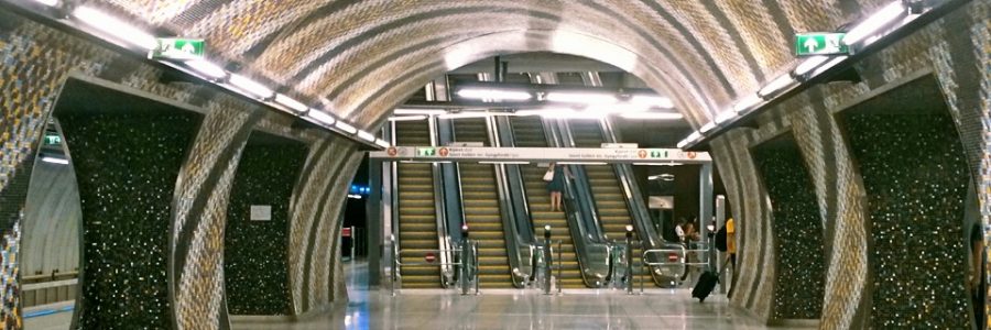 szent gellert ter metro stop underground M4 Budapest public transport public sphere architecture station